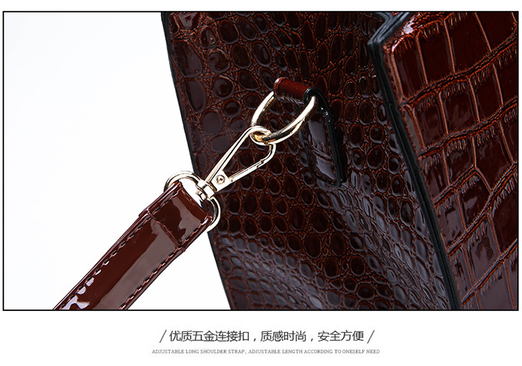 Crocodile Pattern Shoulder Bag Three-piece Set Wholesale Nihaojewelry display picture 4