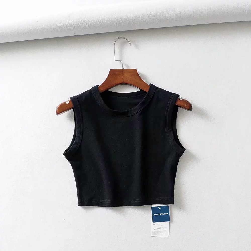 wide-brimmed slim short fitness vest NSAC14572