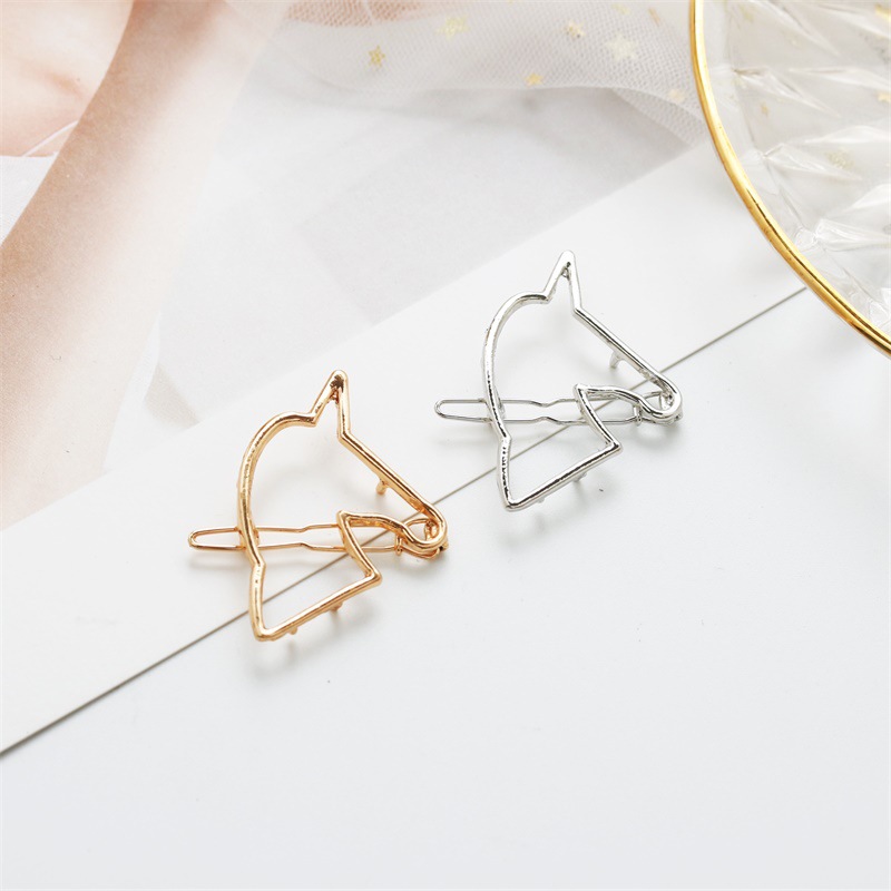 Korean Fashion Hair Accessories Wholesale Alloy Geometric Horse Hair Clip Wholesale display picture 6