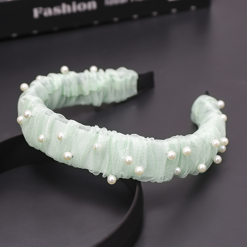 Nouvelle Dentelle Maille Ongles Perle Bandeau À Larges Bords En Gros Nihaojewelry display picture 4