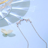 Organic necklace, silver chain for key bag  for beloved, moonstone, internet celebrity