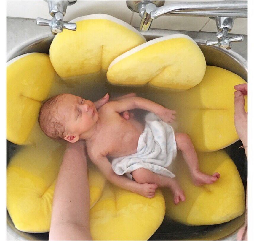 Cute Cartoon Sunflower Flower Pad Baby Shower Bath Pocket Cushion Bath Baby Safety Petal Pad Bath Pad