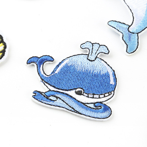 Cartoon animals, seafood, fish and shells, adhesive patches, children's clothing accessories, bags, accessories, hand ledgers, embroidered cloth patches