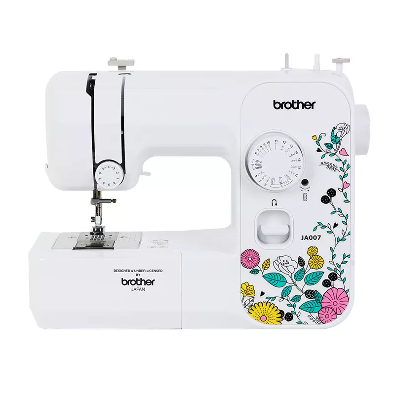 兄弟家用缝纫机JA007电动台式多功能带锁边小型吃厚