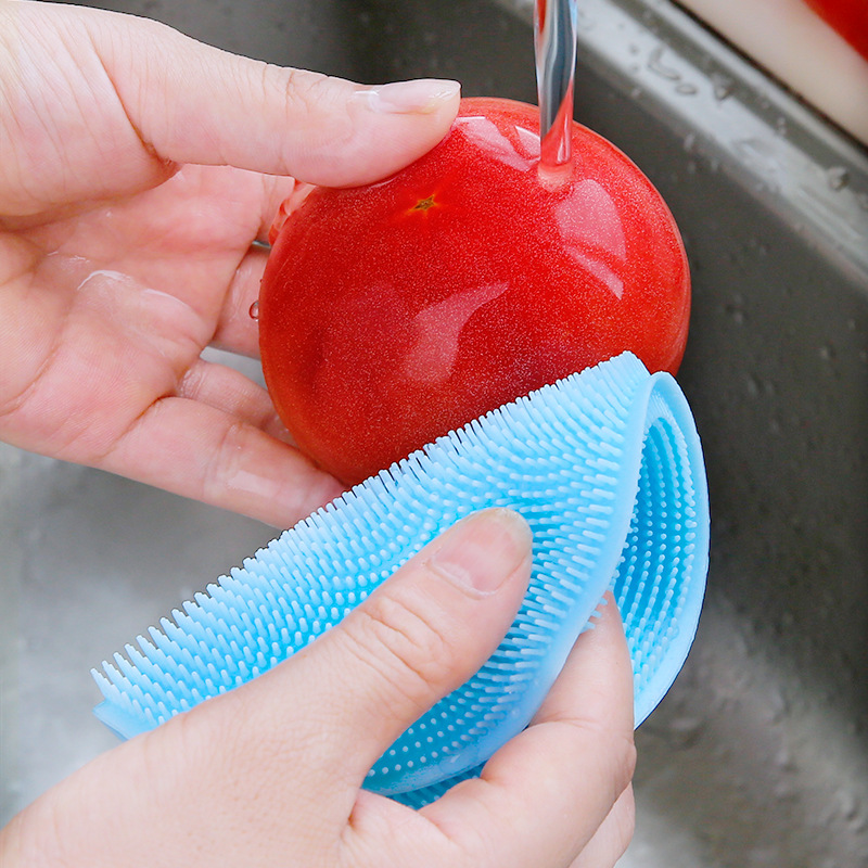 multi-function silica gel Dishwasher Kitchen utensils silica gel Dishwashing brush Baijie cloth circular Silicone pad