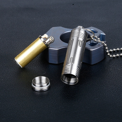 厂家直销钛合金户外便携钥匙扣药丸防锈防水仓 迷你密封挂瓶药罐|ru