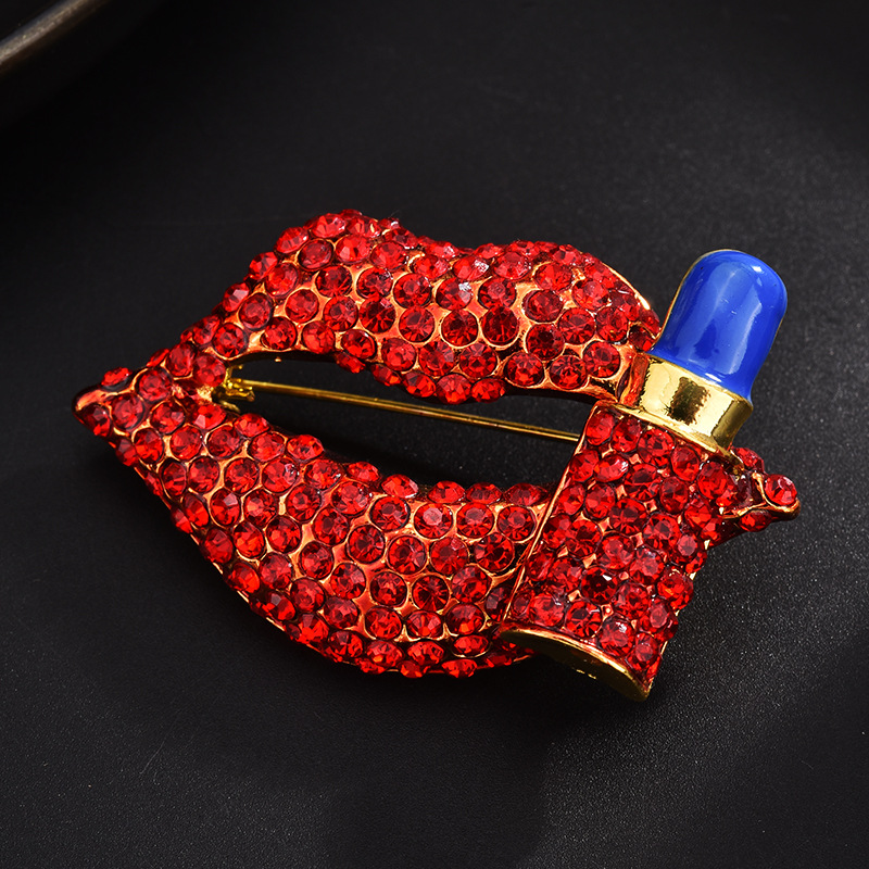 Elegant Pin Mouth Lips Flower Alloy Zircon Women's Silk Scarf Scarf Ring Corsage display picture 33