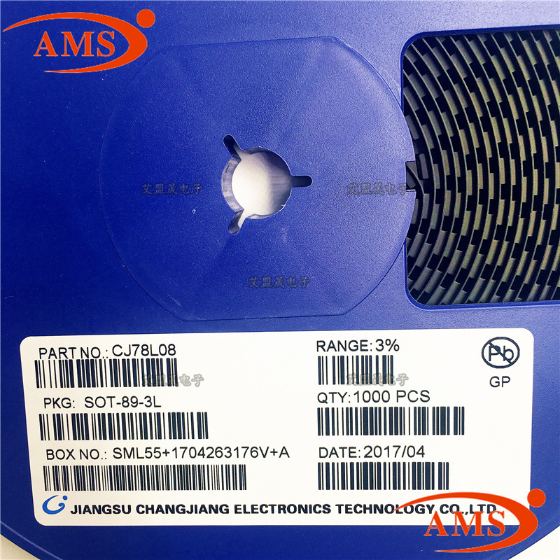 CJ78L08 丝印:78L08 SOT-89 CJ/长电 贴片三极管晶体管 全新现货
