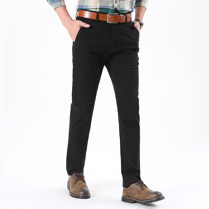 Pantalones casuales transfronterizos de los hombres sueltos pantalones rectos de los hombres de negocios de mediana edad estiramiento pantalones de los hombres del todo-fósforo pantalones sueltos al por mayor 8898 image 3