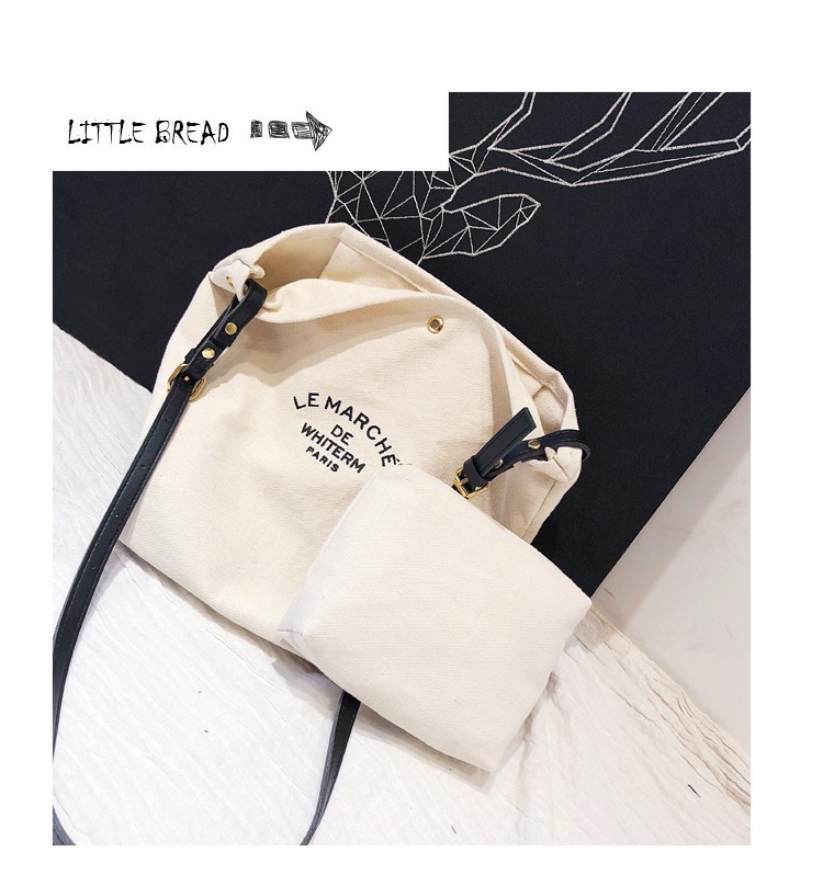 Manufacturer Sale Canvas Women 2021 Summer New Simple Korean Single Shoulder Crossbody Personalized Printed_voghion.com