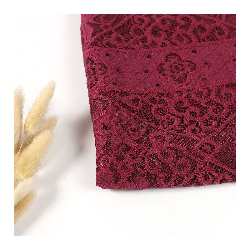 Tela brocada de algodón con encaje de hilo prensado, jacquard, para textiles del hogar, vestidos y trajes, tela roja para vestidos, venta directa del fabricante, producto nuevo.