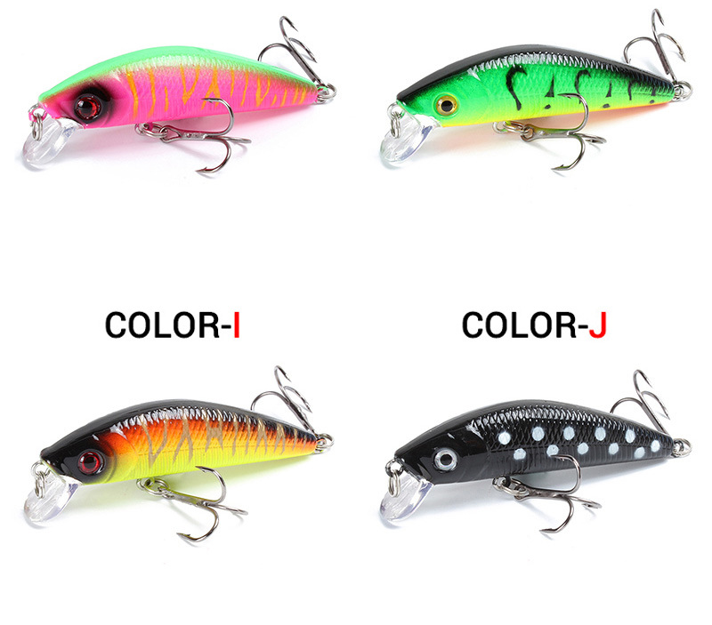 Shallow Diving Minnow Lures Sinking Minnow Baits Fresh Water Bass Swimbait Tackle Gear