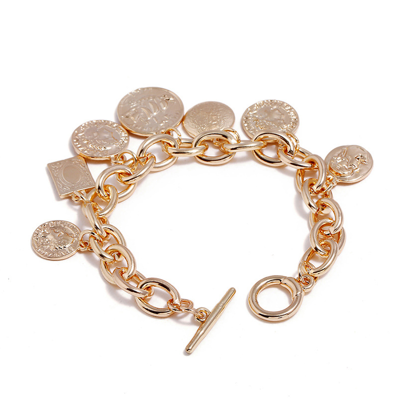 Wholesale Fashion Jewelry Copper Coin Head Coin Alloy Plating Bracelet Bracelet Accessories For Women display picture 9