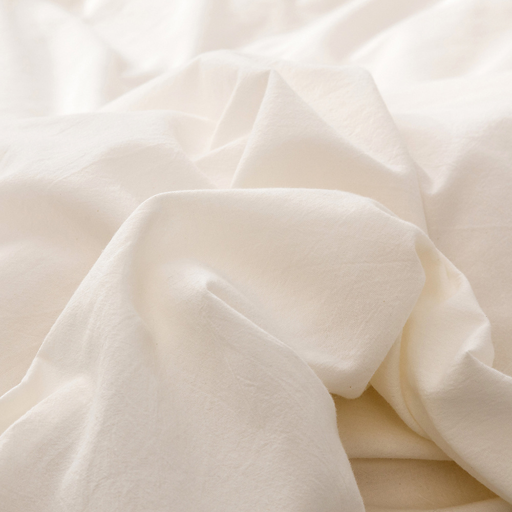 跨境家纺三件套外贸亚马逊纯色水洗纯棉缎带床上用品被套套件