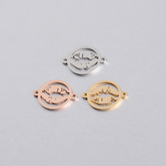 Kiss Sexy Lips Pendant | Mirror-Finish Stainless Steel Connector | DIY Necklace & Bracelet Jewelry Accessory – 15x20mm