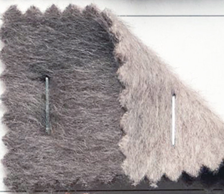 Albicken dày hai mặt len ​​alpaca hai màu vải lông dài Trắng ánh sáng màu xám xám vải tùy chỉnh Tóc đầy đủ