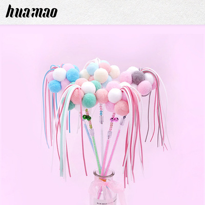 抖音仙女 逗猫棒 逗猫杆铃铛手工毛绒羽毛玩具钢丝宠物用品猫玩具|ru