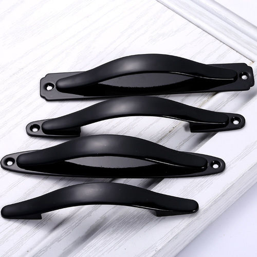 High-end surface-mounted hidden installation thick plate bar-shaped stainless steel handle pull handle for kitchen cabinets, liquor cabinets, wardrobe door curved door handle