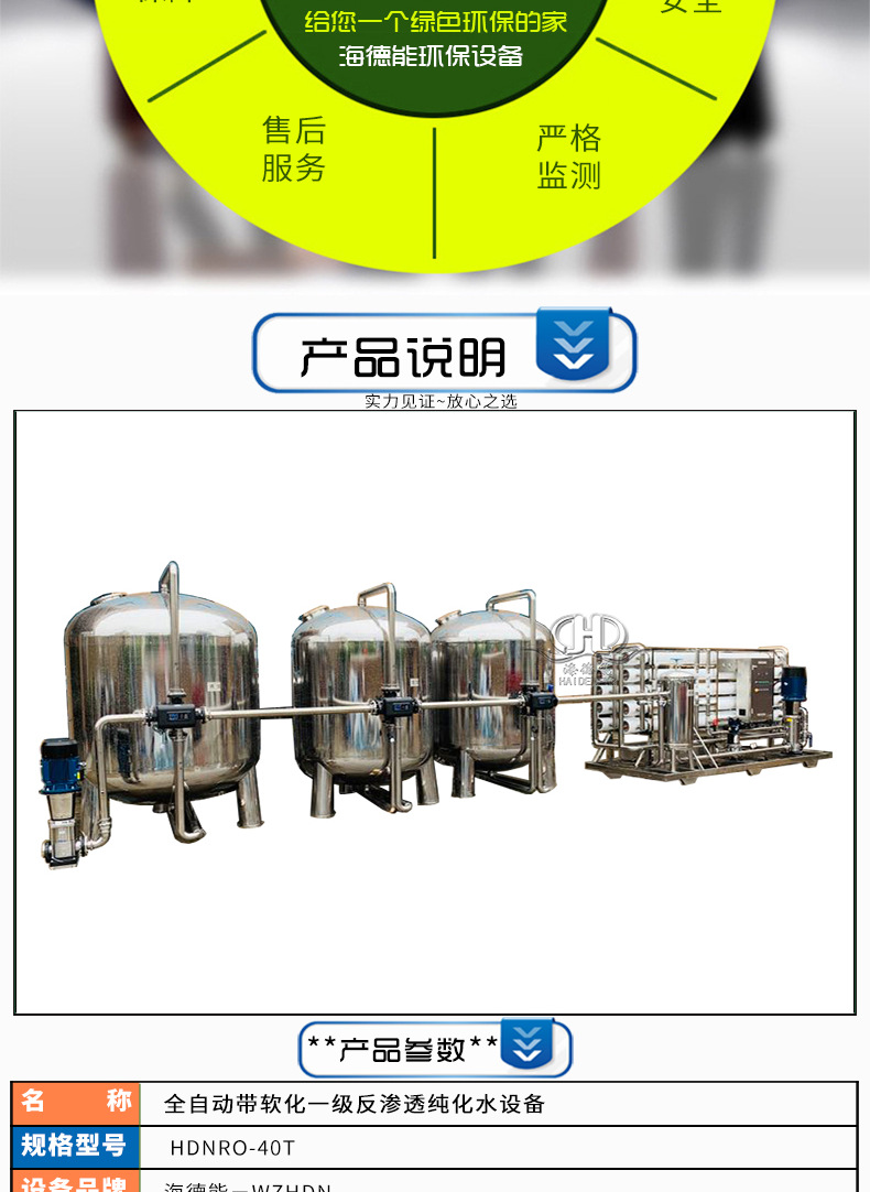 时产40吨带软化全自动一级反渗透纯水设备_03