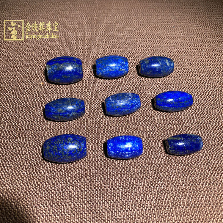 金映辉珠宝厂家直销天然青金石鼓珠配珠大颗粒青金石桶珠厂家批发|ru