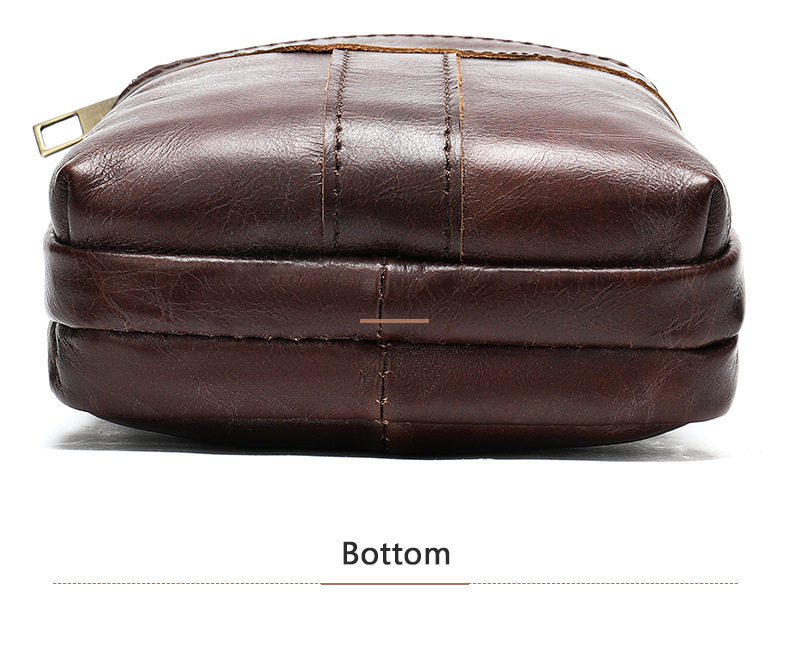 Túi đeo chéo nam da bò thật phong cách retro đa năng đeo thắt lưng, đeo vai, đeo hông — 8326B nâu (nhỏ), Cà phê 8326F (nhỏ), Cà phê dầu 8326 (nhỏ) chi tiết 27