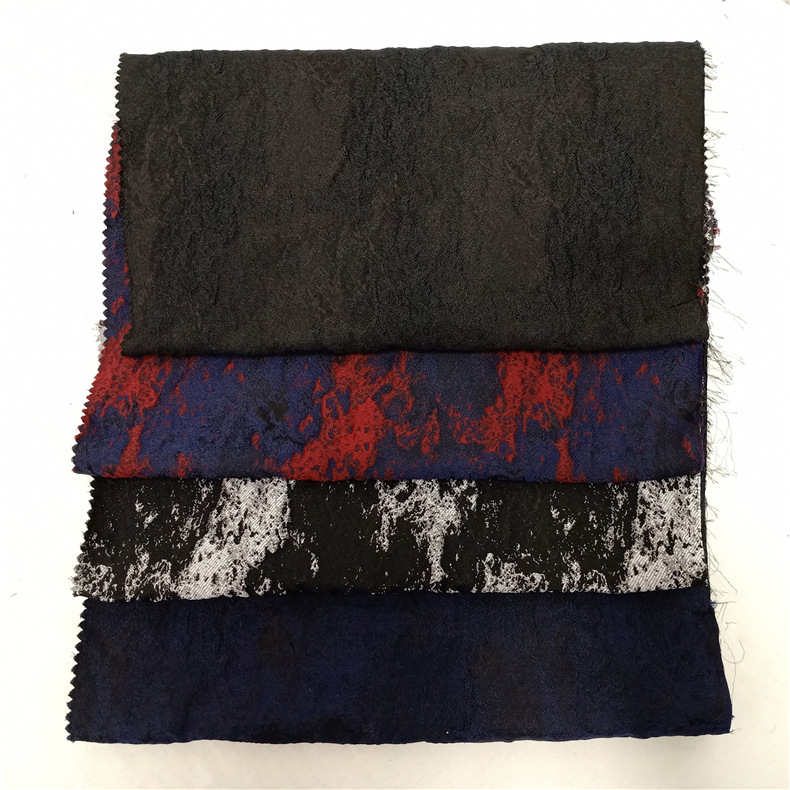 流星雨模糊涂鸦色织大提花布料 男女装外套夹克全涤纶交梭织面料