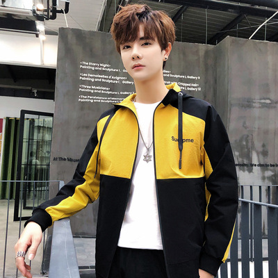 2019春季新款男式夹克男韩版修身薄款上衣青少年时尚男连帽外套潮|ms