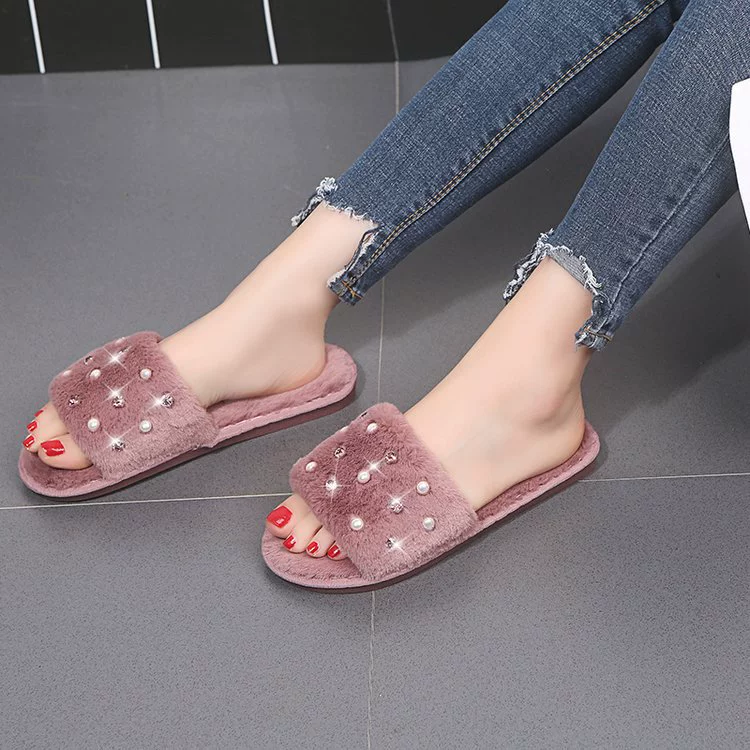 П slippers Demi-season из жемчуга, домашняя обувь, прямые продажи с завода, корейский стиль, оптовая продажа