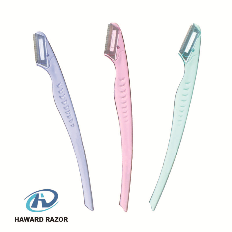 红绿蓝3颜色3把装女士修眉刀刮眉刀美妆工具不锈钢刀片工厂批发