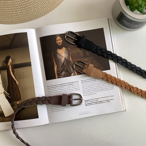 Women's retro belt, hemp rope woven belt, forest style college style belt, women's decorative jeans belt