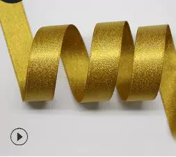 戈登 Webbing High-density Polyester Handmade Bow DIY Webbing Gift Flower Packaging Auxiliary Material Gold Weft Belt