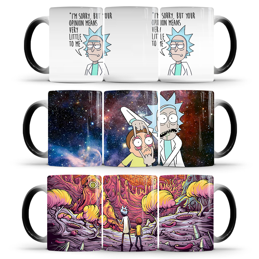 外贸Rick and Morty瑞克与莫蒂变色马克杯陶瓷热敏美剧咖啡水杯子