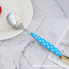 Rainbow -colored plastic handle stainless steel knife fork spoon dot and western tableware wave dot handle, bull buckle spoon