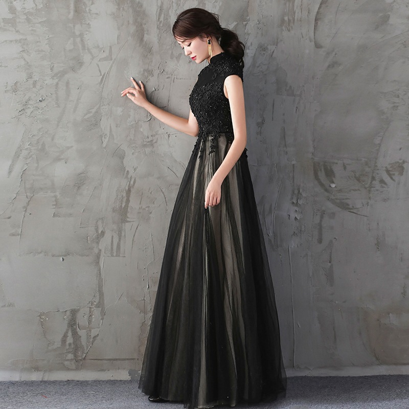 Vestido de las mujeres 2024 nuevo banquete partido elegante largo Delgado que adelgaza anfitrión vestido noche image 4