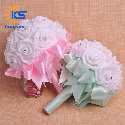 韩式精致PE泡沫手捧花 婚礼婚庆用品新娘捧花 多色可订做   批发