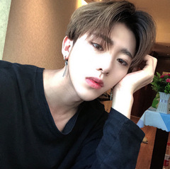 Haired wig for men, middle-parted bangs, short straight hair, Korean-style handsome short hair, natural and fluffy, student short curly hair