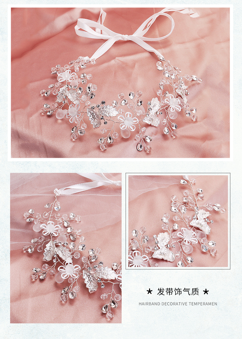 Miallo accesorios de boda de cristal esmerilado de diseo Original flor hueca hecha a mano diadema de novia europea y americanapicture4