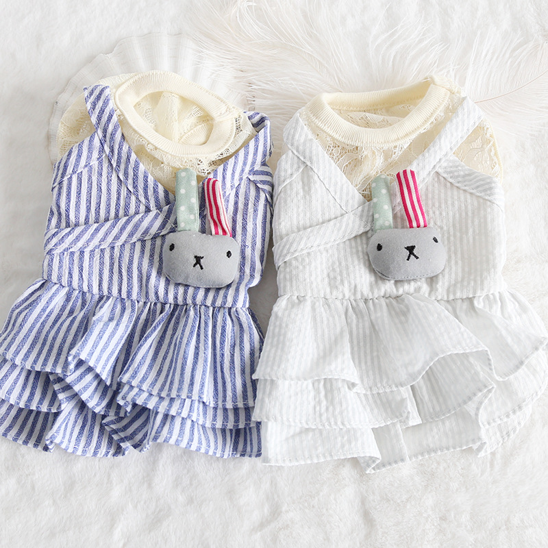 蕾丝兔条纹蛋糕裙