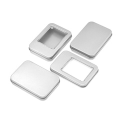 Wear armoured horse mouth iron box earrings packaging matte silver iron can small batch open window keychain candy U disk box