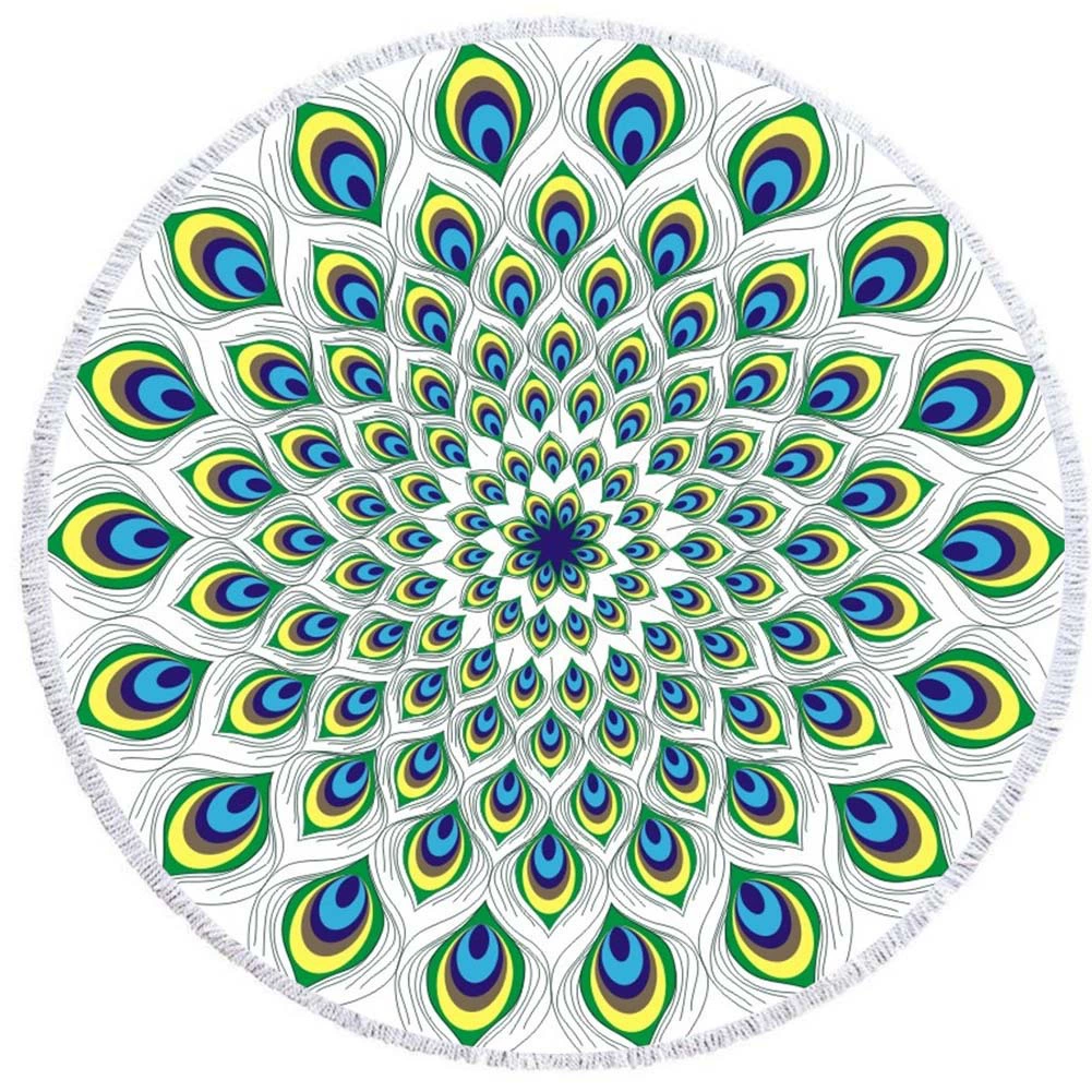 2 день мода волосы Мандала круглый печатных пляжное полотенце из микрофибры пляж Подушка 150 кисточкой края