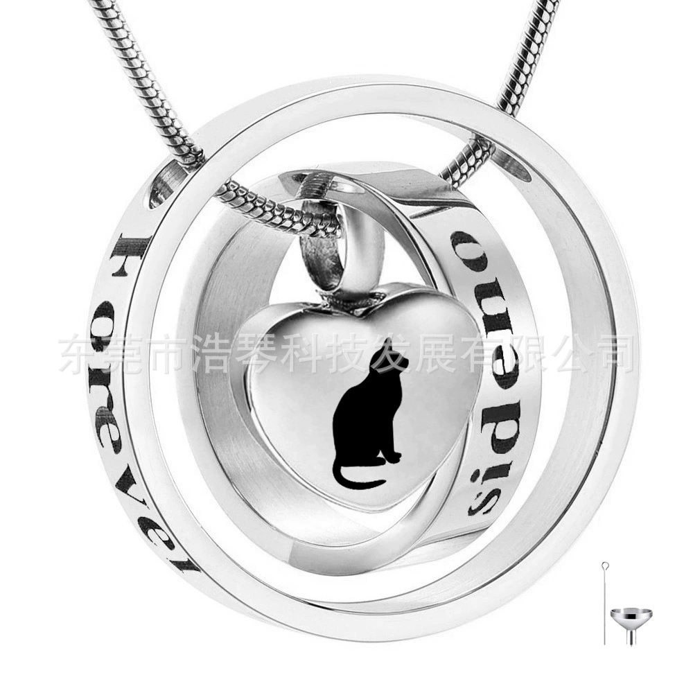 Европейские и американские популярные ювелирные изделия памятные Домашние животные пепел ожерелье в форме сердца кошка пекарная Шкатулка Кольцо Кулон бутылка эфирного масла