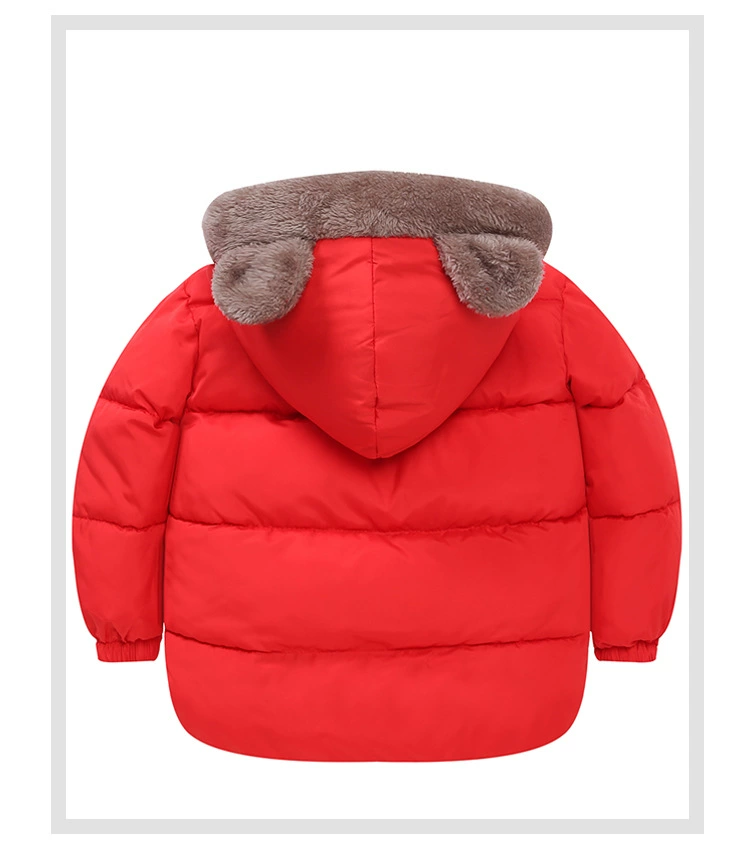 light summer jacket fashion winter boys jacket New children's coat little devil winter boy Cartoon bear print decoration baby hooded cotton jacket cheap winter coats