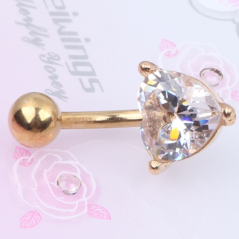 Gold Silver Love Star Belly Button Ring Body Piercing Jewelry Stainless Steel Five-pointed Star Belly Dance Navel Ring detail image 9