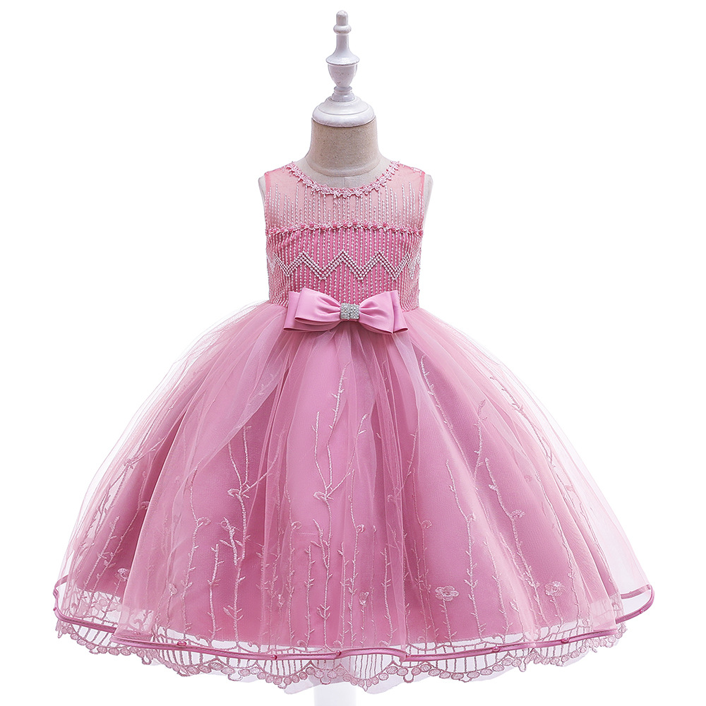 children dress wedding dress beaded bowk...