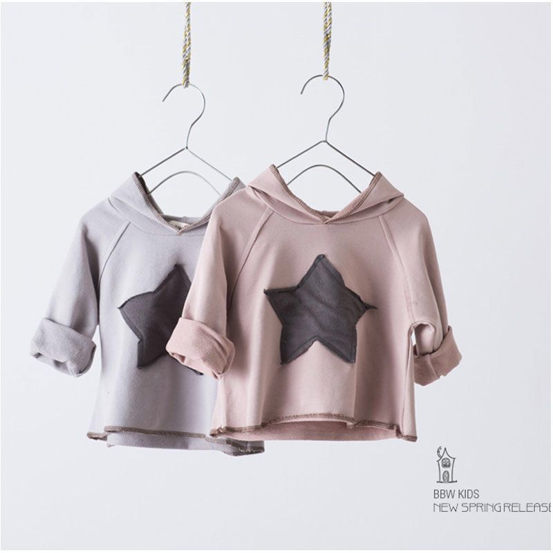 Girls T-shirt 2018 Spring Children's clothing children baby Five-pointed star Socket Sweater Children's clothing wholesale On behalf of