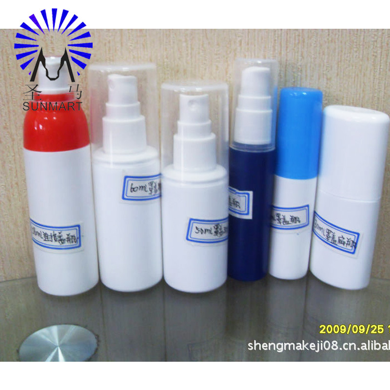 供应100ML白色PE塑料带罩盖喷雾圆瓶 pe塑料瓶 小喷瓶 白色喷雾瓶