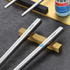 Square non-slip chopsticks stainless steel with laser, anti-scald