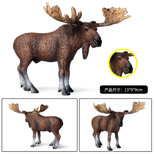 Cross-border children's simulated wild animal model solid static wild North American elk moose ornaments toy figure