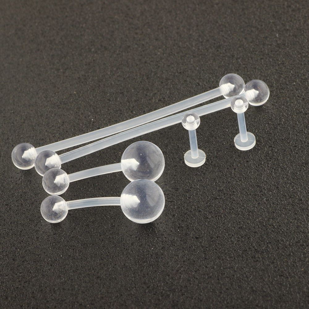 Acrylic Clear Belly Button Ring Set - Stainless Steel Eyebrow Tongue Nose Piercing Jewelry detail image 15