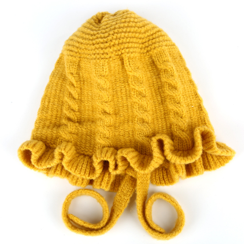 Baby Half Court Princess Hat Curled Autumn And Winter Cotton 0-6 Year Old Girl Knitted Hat display picture 9